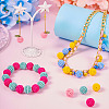 50Pcs 5 Colors Rubberized Style Acrylic Beads SACR-TA0001-32-6