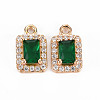 Rack Plating Brass Micro Pave Clear Cubic Zirconia Charms KK-T060-13-RS-2