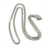 Tarnish Resistant Trendy Men's 201 Stainless Steel Curb Chain Necklaces NJEW-L043A-42P-1
