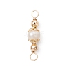Natural Cultured Freshwater Pearl Potato Links Connector Charms PALLOY-JF04754-3