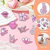9Pcs 9 Styles Pink Series Enamel Pins JEWB-SZ0002-03-5