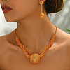 Elegant Middle Eastern Alloy Hollow Round Necklace & Earrings Sets for Women TY5682-4