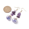 Natural Amethyst Chips Dangle Earrings EJEW-JE05634-05-3