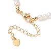 Natural Cultured Freshwater Pearl & Brass Beaded Bracelets for Women BJEW-JB13367-4