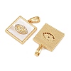 Brass Micro Pave Clear Cubic Zirconia Pendants KK-C109-07A-G-2