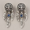 Tibetan Style Alloy European Pendant Rhinestone Settings FIND-TAC0001-64-2