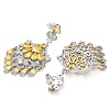 Brass Micro Pave Cubic Zirconia Dangle Stud Earrings EJEW-H014-16P-3