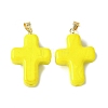 Handmade Lampwork with Brass Pendants LAMP-I030-01G-09-1
