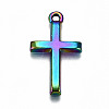 Rainbow Color Alloy Tiny Cross Charms PALLOY-S180-035-RS-2