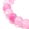 8mm Candy Color Round Crackle Glass Beads Stretch Bracelet for Girl Women BJEW-JB07180-6