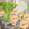 Flower & Tree Shape Bamboo Plant Labels DIY-WH0167-10-6