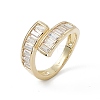 Clear Cubic Zirconia Rectangle Open Cuff Ring LS-RJEW-G276-10G-1