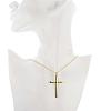 Golden Plated Zinc Alloy Cable Chain Cross Pendant Necklaces NJEW-BB01585-5