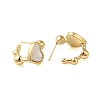 Shell Heart Stud Earrings EJEW-K287-01G-11-2