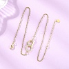 Brass Micro Pave Clear Cubic Zirconia Heart with Ring Pendant 304 Stainless Steel Cable Chain Necklaces for Women NJEW-JN05659-4