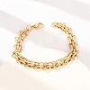 3-Tie 304 Stainless Steel Multi-stand Oval Link Chain Bracelets for Women Men BJEW-F529-06G-1