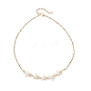 Ocean Dyed Synthetic Turquoise Starfish Beaded Bib Necklaces with 304 Stainless Steel Satellite Chains NJEW-JN05979-02-3