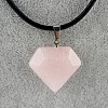 Natural Rose Quartz Faceted Pendants PW-WGFB581-01-1