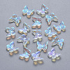 Transparent Spray Painted Glass Charms GLAA-T016-20-1