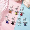 Angel Silver Foil Glass & ABS Plastic Imitation Pearl Pendant Decorations HJEW-JM02764-1