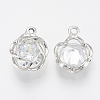 Alloy Cubic Zirconia Charms ZIRC-Q017-107P-2