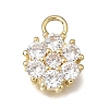 Brass Micro Pave Clear Cubic Zirconia Charms KK-K427-13B-G-1