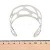 Hollow 304 Stainless Steel Cuff Bangles for Women BJEW-T028-01P-3
