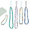 ARRICRAFT 4Pcs 4 Style Round Acrylic Beads & Natural Gemstone Phone Hand Strap Chains FIND-AR0003-89-1