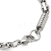 304 Stainless Steel Column Link Bracelets for Men BJEW-B093-02P-3