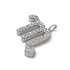 304 Stainless Steel Micro Pave Cubic Zirconia Charms STAS-Z107-09P-07-2