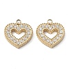 304 Stainless Steel Micro Pave Cubic Zirconia Charms STAS-Z121-45G-1