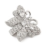 Brass Micro Pave Clear Cubic Zirconia Slide Charms ZIRC-I068-32P-2