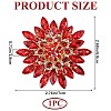 Flower Rhinestone Brooches JEWB-WH0022-91-2