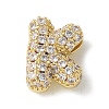 Brass Micro Pave Cubic Zirconia Beads KK-P290-61G-K-1