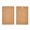 Rectangle Kraft Paper One Pair Earring Display Cards with Hanging Hole CDIS-YWC0001-02-2