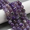 Faceted Natural Dragon Veins Agate Beads Strands X-G-F447-12mm-L04-1