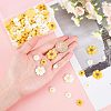 110Pcs 6 Style Flatback Hair & Costume Accessories Ornaments Scrapbook Embellishments Resin Flower Daisy Cabochons CRES-FH0001-08-3