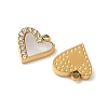 304 Stainless Steel Rhinestone Shell Pendants Ion Plating(IP) STAS-V015-19G-2