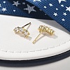 Brass Micro Pave Clear Cubic Zirconia Stud Earrings EJEW-R016-01G-01-2