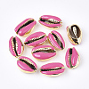 Electroplated Cowrie Shell Beads X-SSHEL-T008-11G-05-1