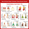 8Pcs 8 Styles Christmas Themed Real 18K Gold Plated Brass Enamel Charms KK-BBC0014-99-2