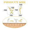 8Pcs 4 Styles Brass Pendants KK-CJ0004-13-2