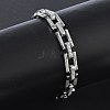 304 Stainless Steel Textured Rectangle Link Chain Bracelets SA-CBA2696-20P-2