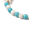 Synthetic Magnesite & Turquoise Beaded Stretch Bracelets for Women BJEW-TA00580-4
