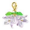 6Pcs 6 Colors Flower Acrylic Pendant Decorations HJEW-JM02719-01-4