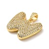 Brass Micro Pave Cubic Zirconia Pendants KK-E061-03G-23-2