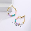 Golden 304 Stainless Steel Hoop Earrings with Enamel SQ2543-1-3