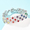 Platinum Tone Brass Micro Pave Cubic Zirconia Tennis Bracelets BJEW-B160-11P-3