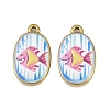 Printed 304 Stainless Steel Enamel Pendants SA-CBA1ED9-22G-01-1
