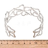 304 Stainless Steel Hollow Flower Outline Open Cuff Bangles for Women SA-CBABC9E-02P-3